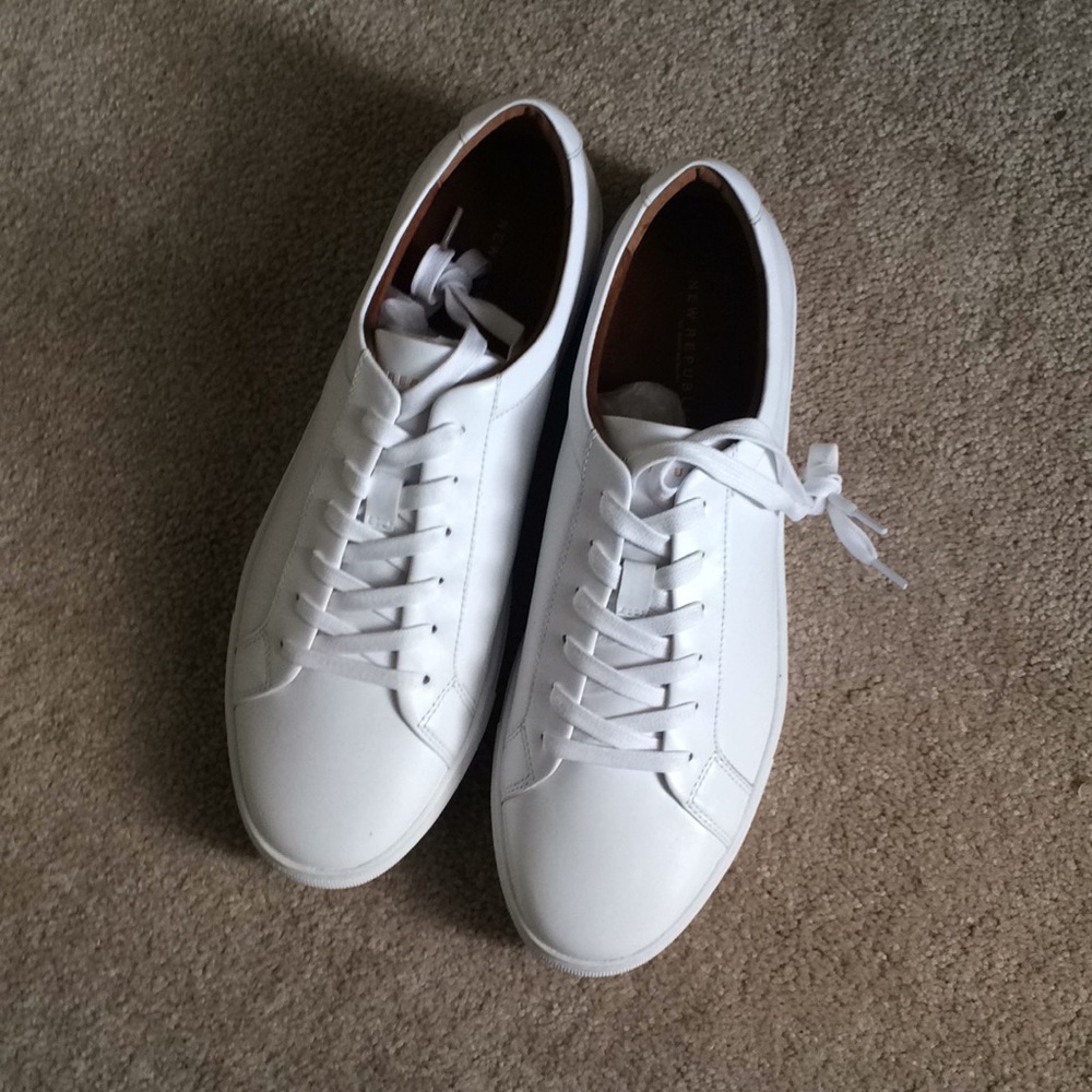 White New Republic casual leather sneakers size 13
